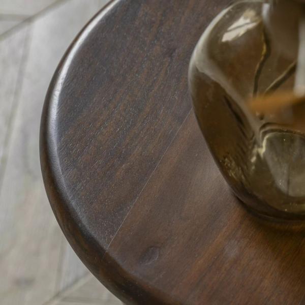 Sculpt Mango Wood Round Side Table