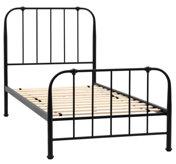 Loughton 3ft Single Metal Bed - Comes in Black and Ivory Options