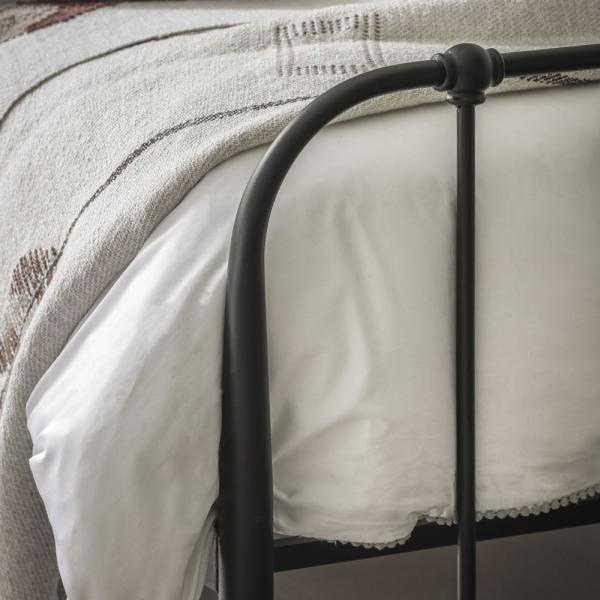 Loughton 5ft King Size Metal Bed - Comes in Black and Ivory Options