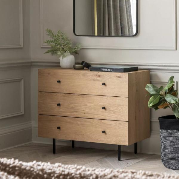Ashdown Oak 3 Drawer Small Chest