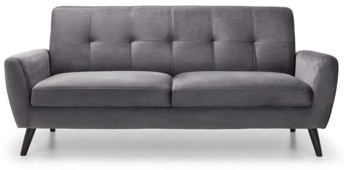 Monza Grey Fabric 3 Seater Sofa
