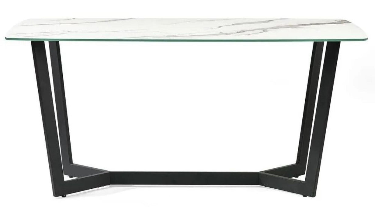 Olympus White Marble Effect 6 Seater Dining Table