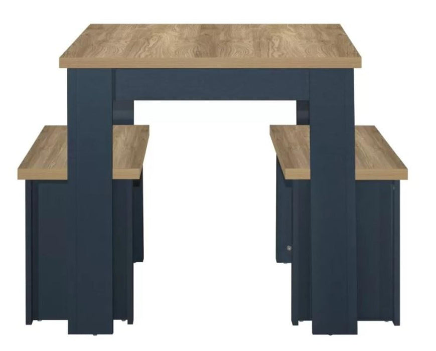 Highgate Blue Dining Set with 2 Bench