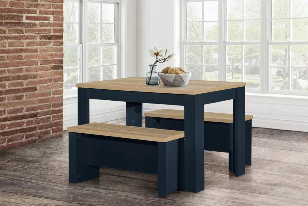 Highgate Blue Dining Set with 2 Bench