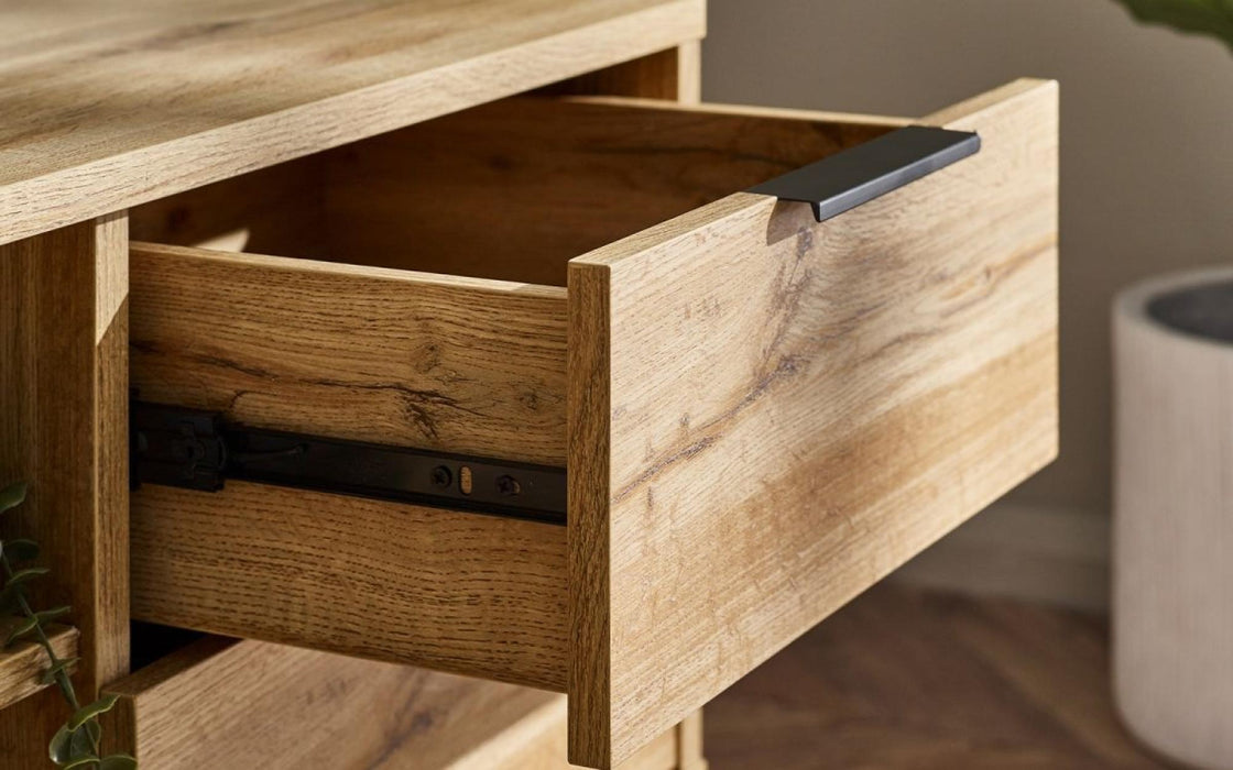 Bali Light Oak TV Unit, 135cm with Storage for Television Upto 50in Plasma