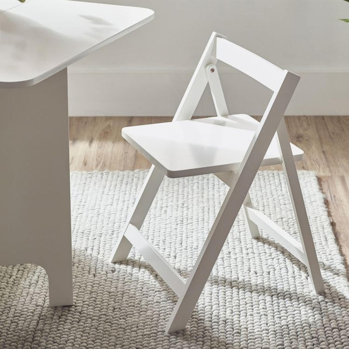 Gatan Gateleg White Lacquer Drop Leaf 2 Seater Dining Table with 2 Chairs