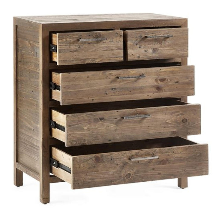 Heritage Reclaimed Pine 3+2 Drawer Chest