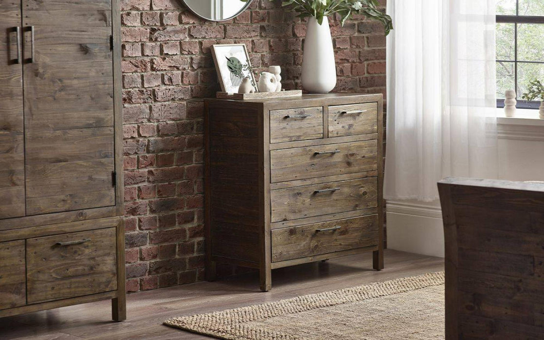 Heritage Reclaimed Pine 3+2 Drawer Chest