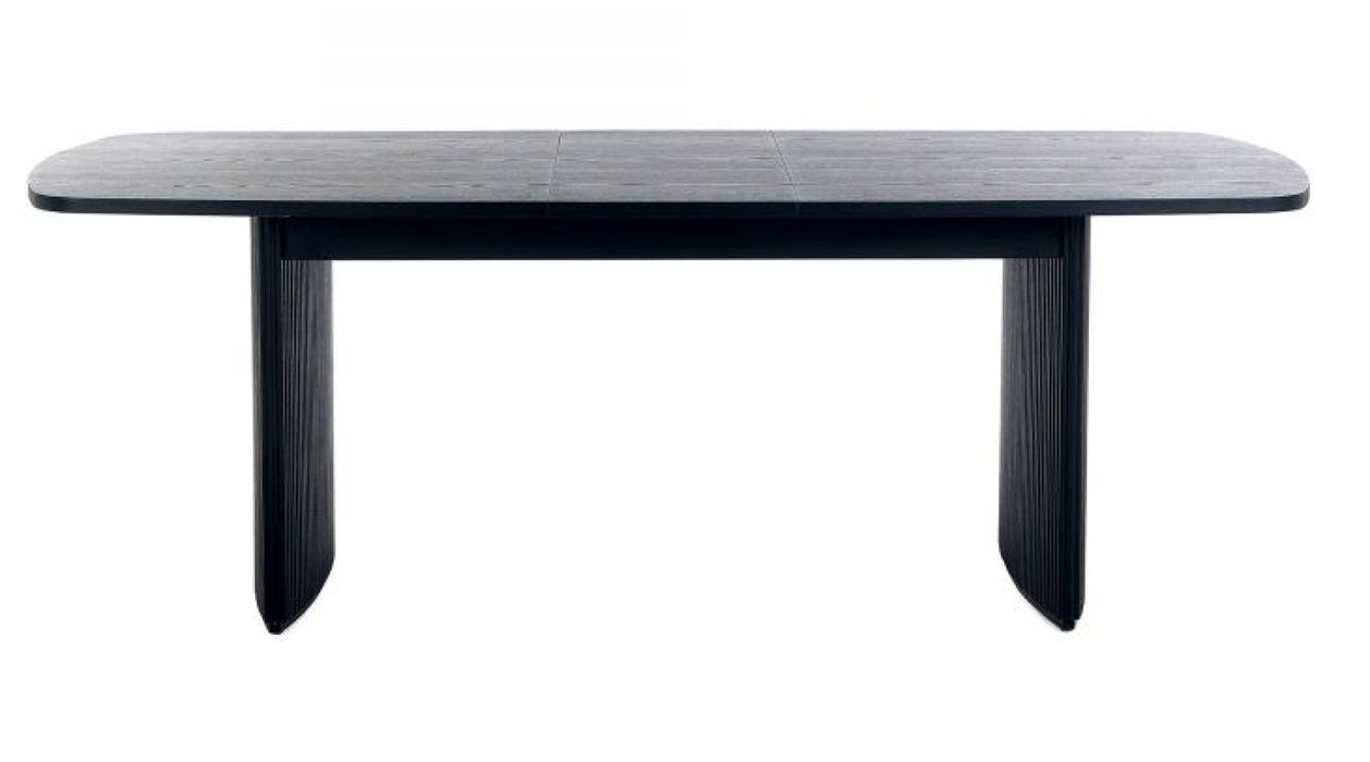 Louis Black Fluted 6 Seater Extending Dining Table