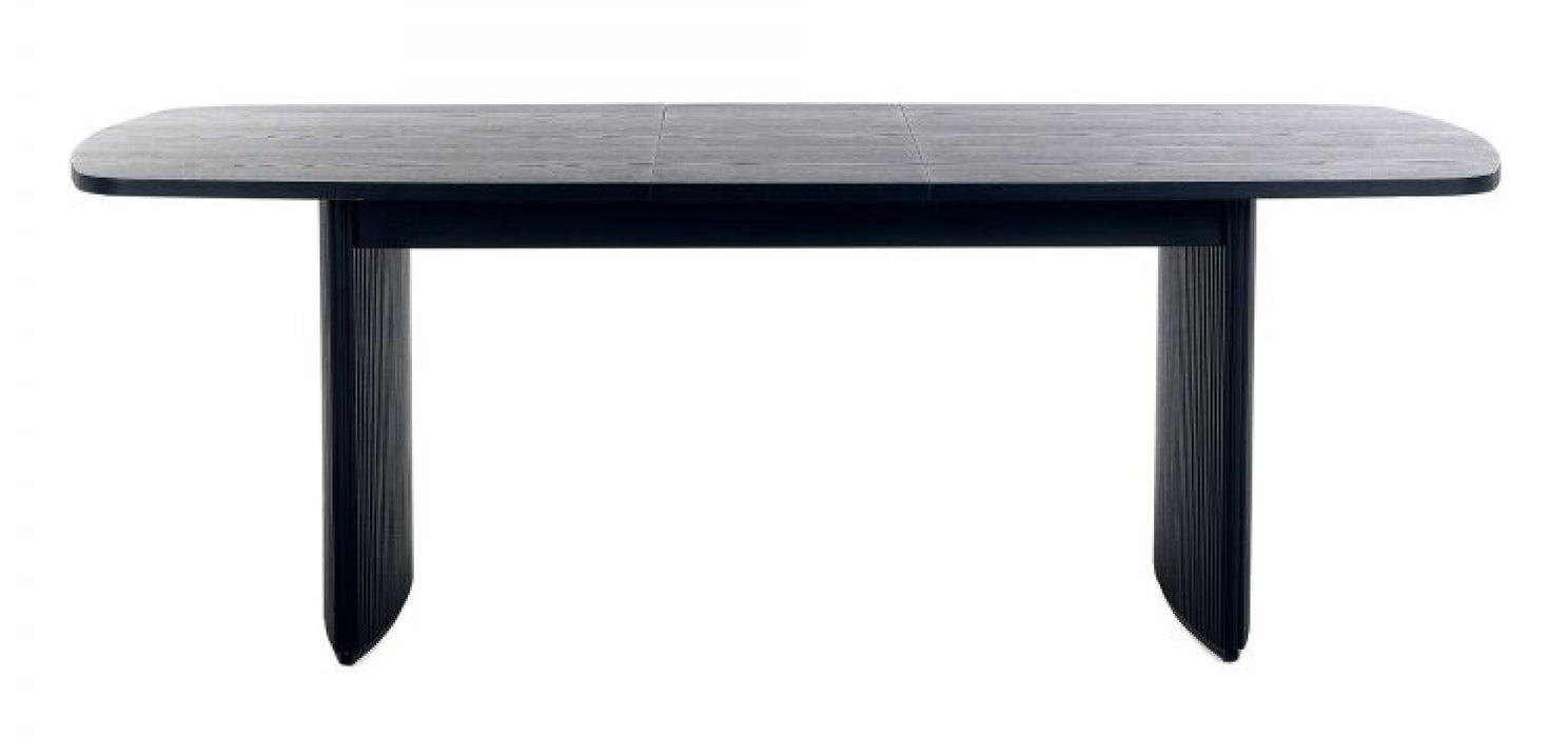 Louis Black Fluted 6 Seater Extending Dining Table