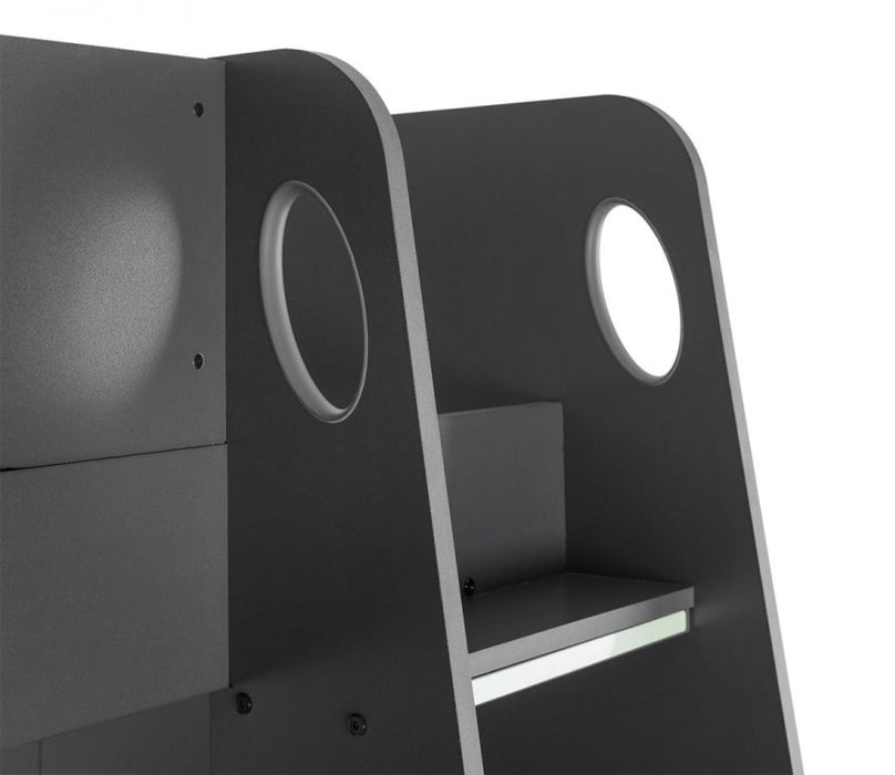 Mercury Anthracite PC Gaming Highsleeper Bed