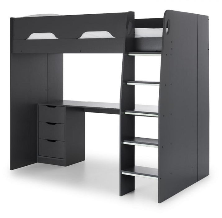 Mercury Anthracite PC Gaming Highsleeper Bed
