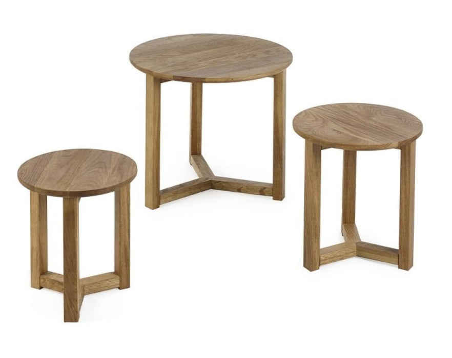 Nidri Oak Nest of 3 Tables