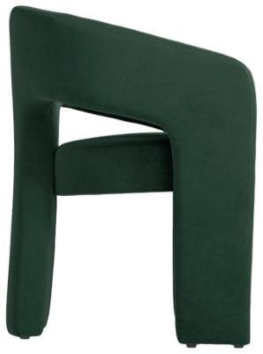 Alba Forest Green Velvet Fabric Accent Chair