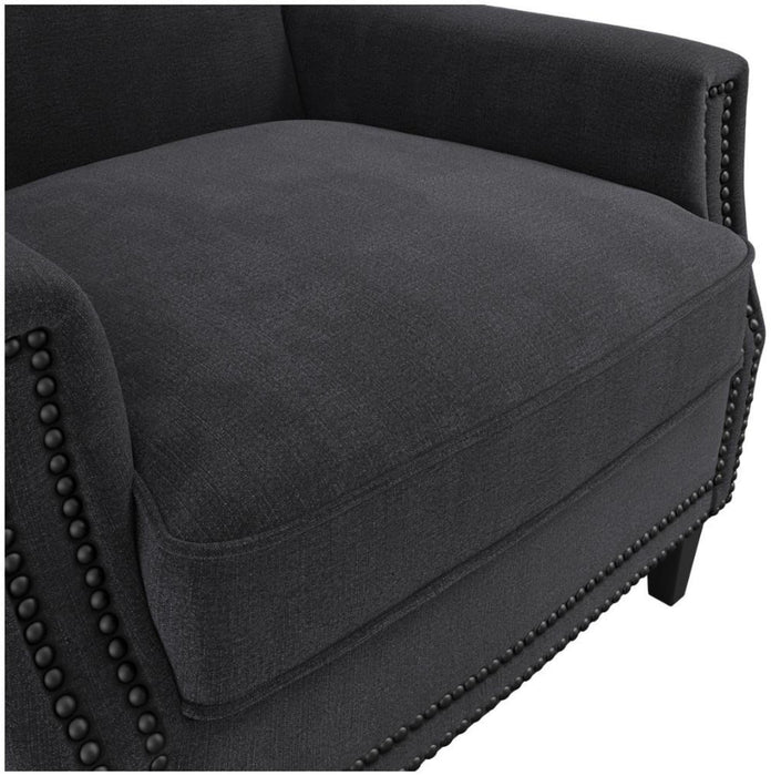 Atticus Anthracite Linen Blend Fabric Chair
