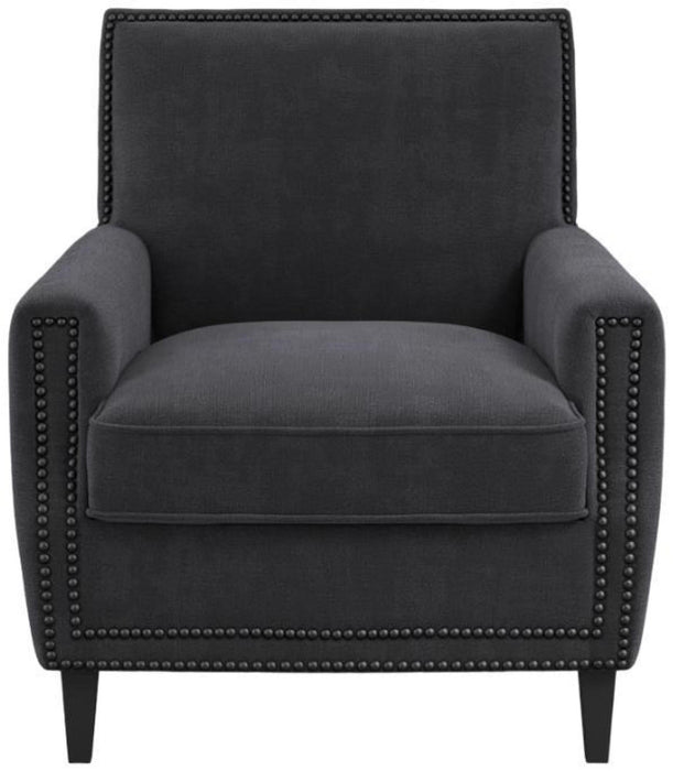 Atticus Anthracite Linen Blend Fabric Chair