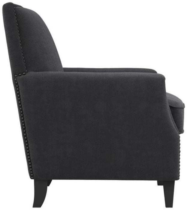Atticus Anthracite Linen Blend Fabric Chair