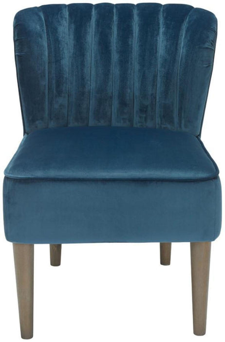 Bella Midnight Blue Crushed Velvet Fabric Chair
