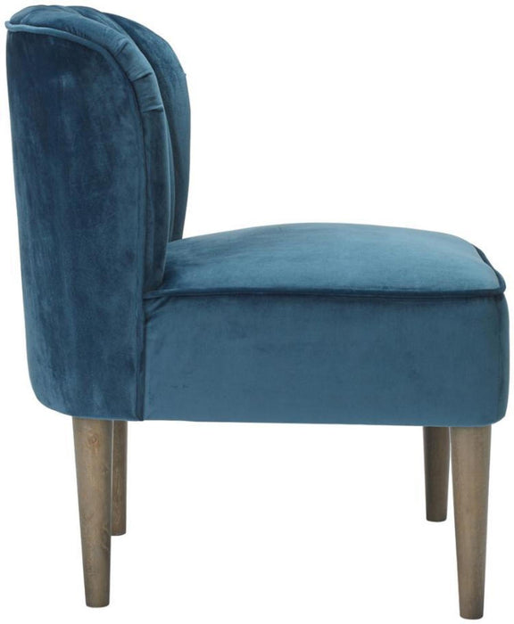 Bella Midnight Blue Crushed Velvet Fabric Chair