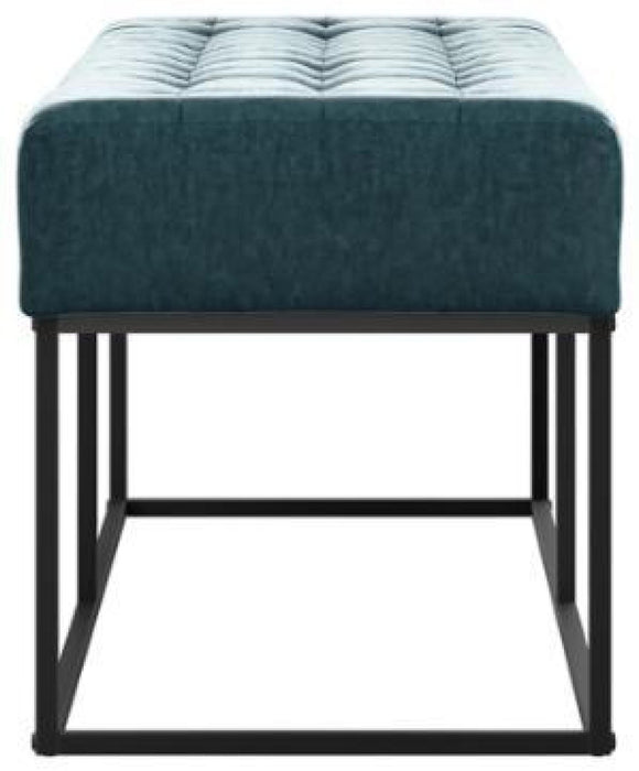Boden Yale Blue Chenille Fabric Bench