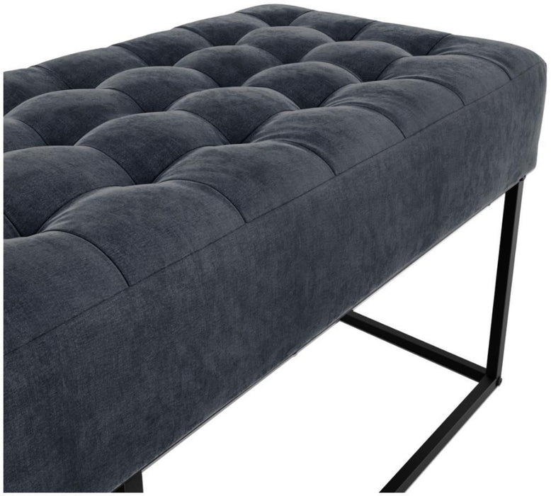 Boden Steel Grey Chenille Fabric Bench
