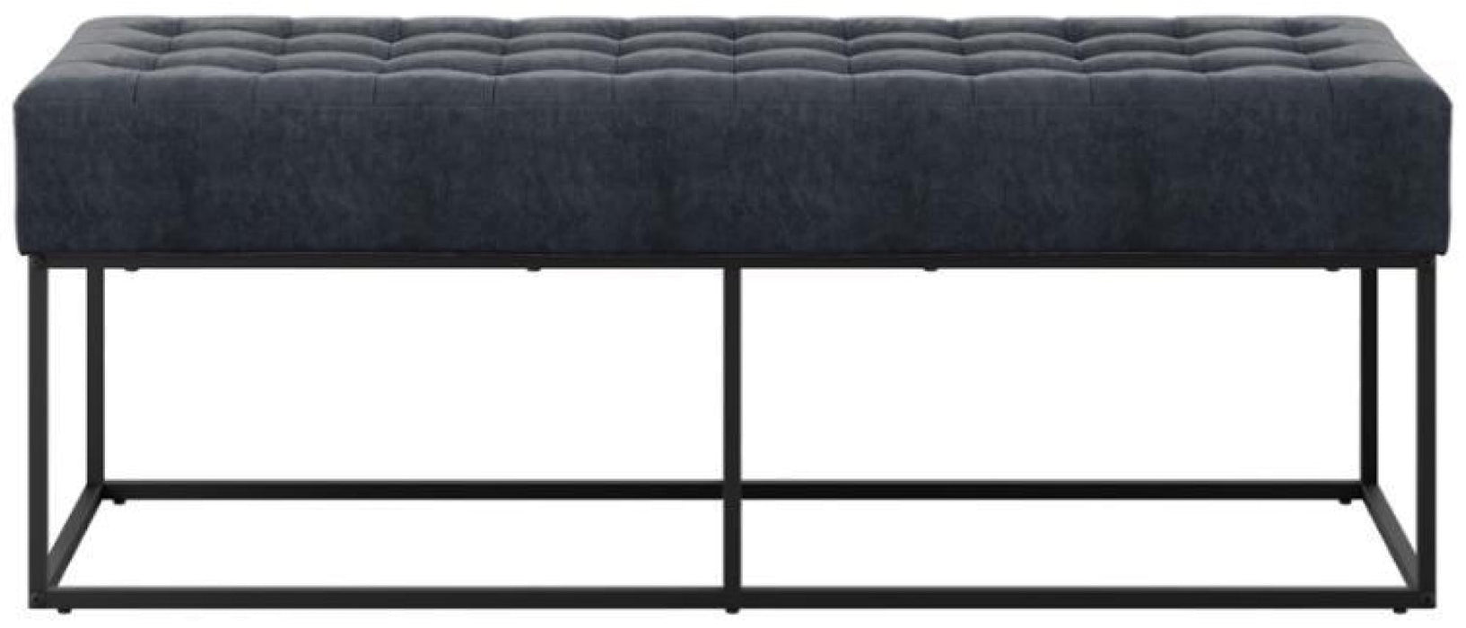 Boden Steel Grey Chenille Fabric Bench