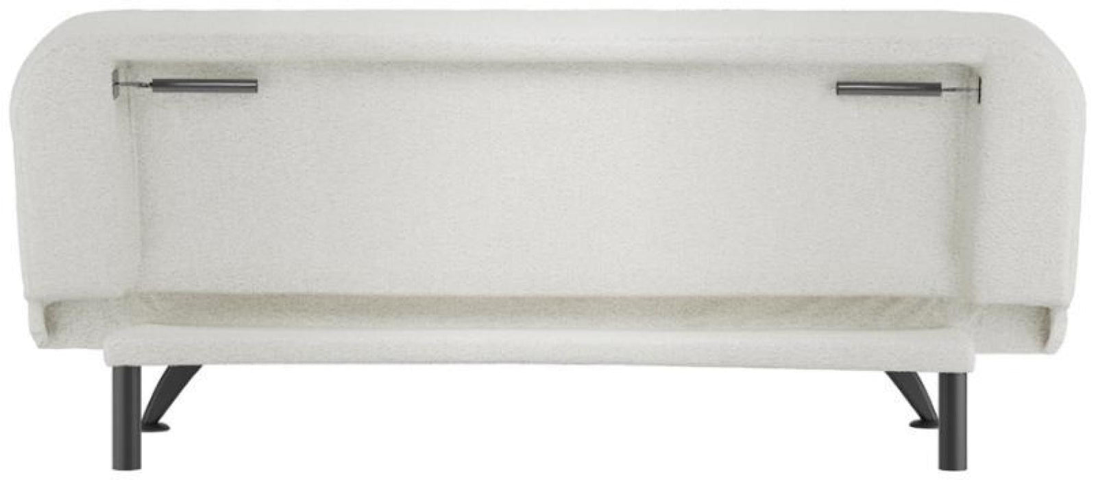 Burlington Ivory and Matte Black Boucle Fabric Sofa Bed