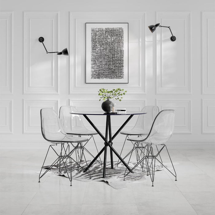Casa Smoked and Black Glass Dining Table
