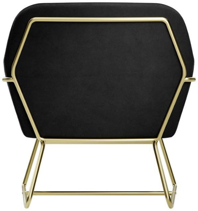 Charles Black and Brushed Gold Velvet Fabric Armchair