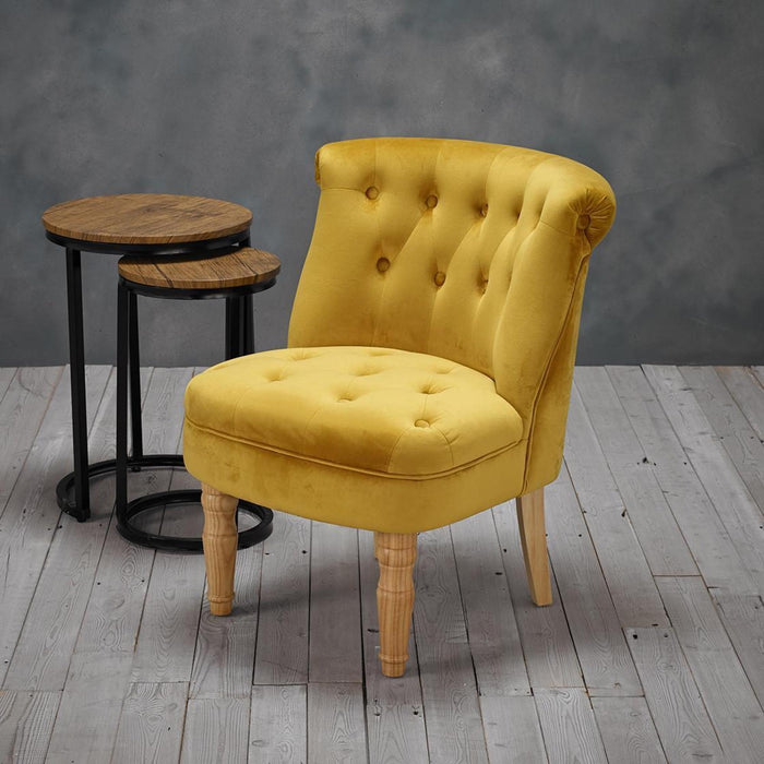 Charlotte Mustard Gold Linen Fabric Chair