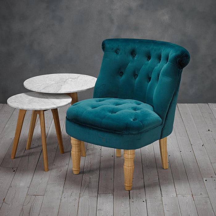 Charlotte Teal Velvet Fabric Chair