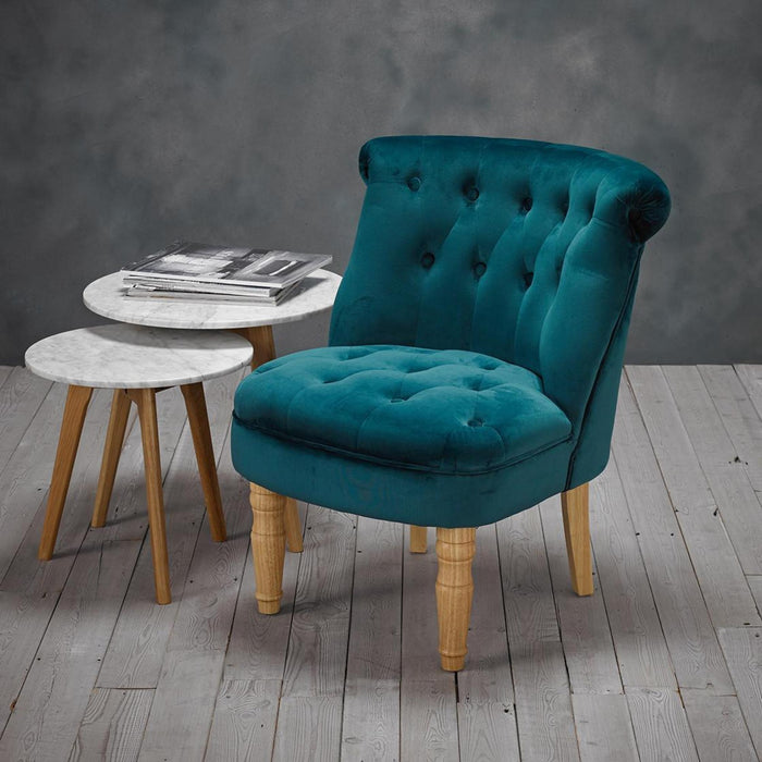 Charlotte Teal Velvet Fabric Chair