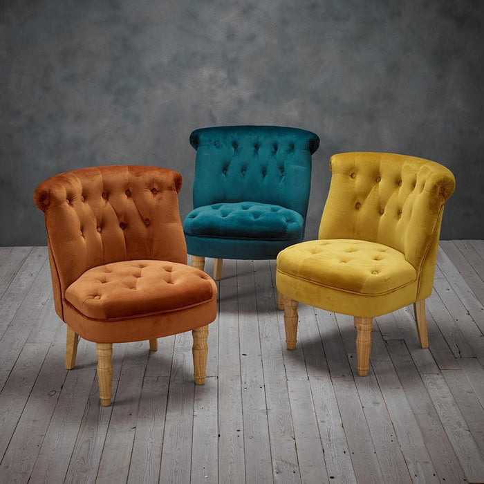Charlotte Teal Velvet Fabric Chair