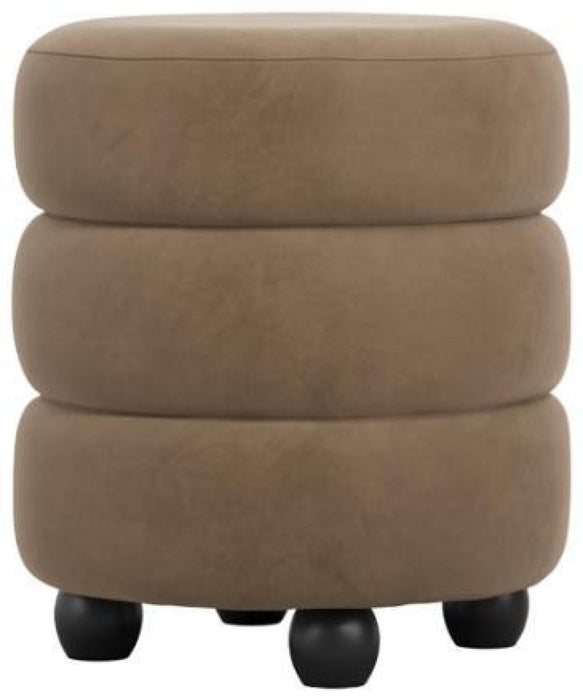 Emi Mole and Black Velvet Fabric Pouffe