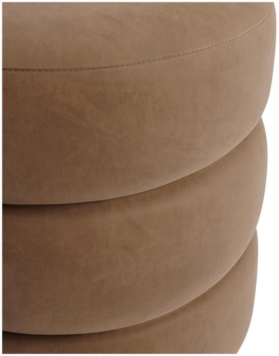 Emi Mole and Black Velvet Fabric Pouffe
