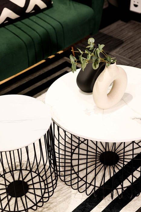 Enzo Black Metal Large Cage Table
