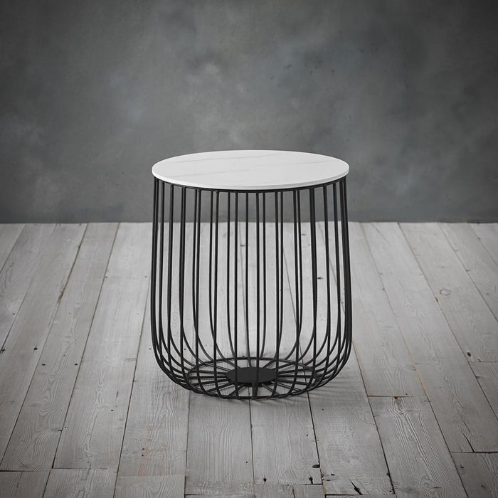 Enzo Black Metal Small Cage Table