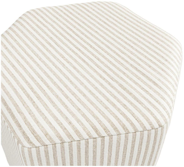 Harbour Beige Fabric Thin Stripe Stool