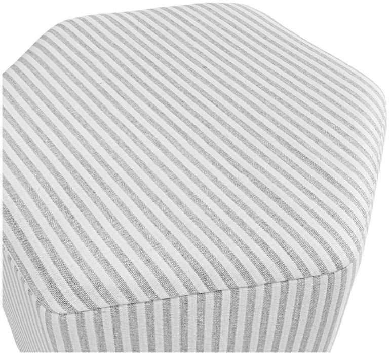 Harbour Grey Fabric Thin Stripe Stool