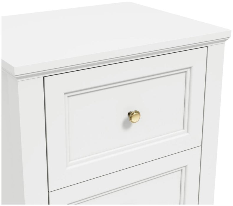 Ives White 2 Drawer Bedside Cabinet