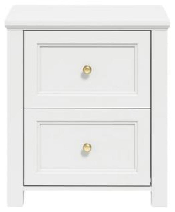 Ives White 2 Drawer Bedside Cabinet