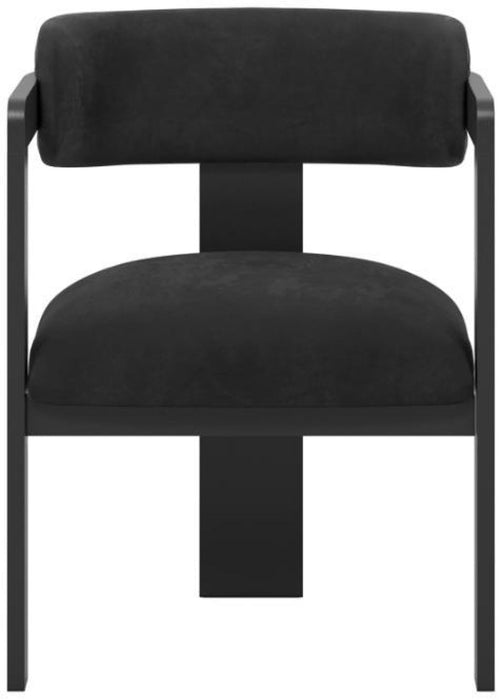 Mai Black Velvet Fabric Chair