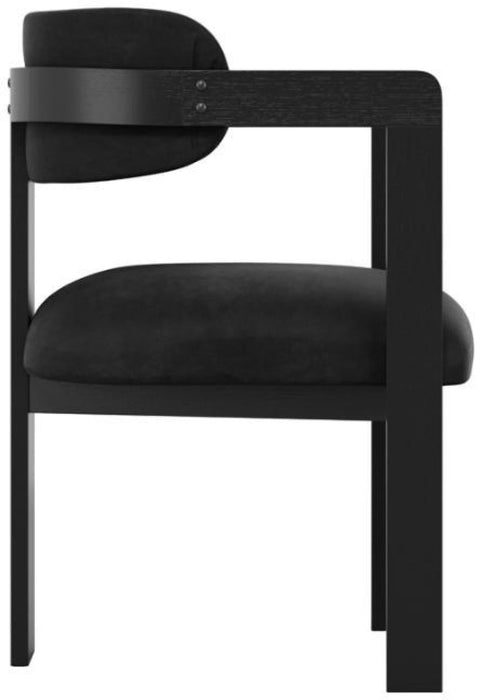 Mai Black Velvet Fabric Chair