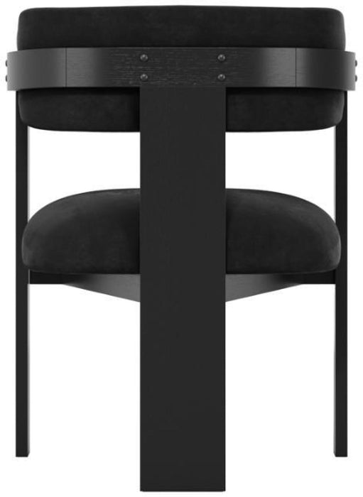 Mai Black Velvet Fabric Chair
