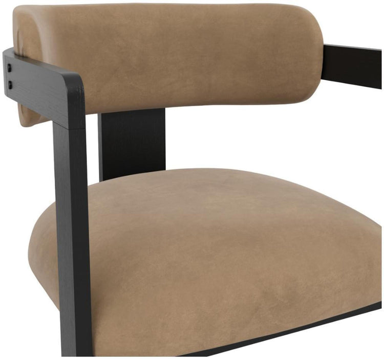 Mai Mole and Black Velvet Fabric Chair