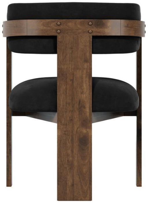 Mai Black Walnut Velvet Fabric Chair