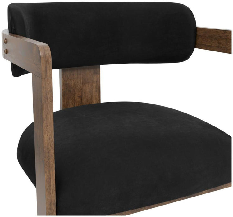Mai Black Walnut Velvet Fabric Chair