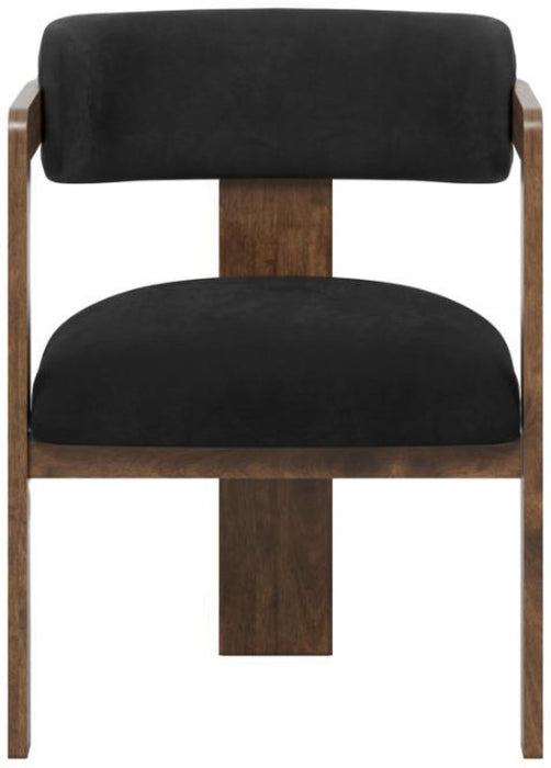 Mai Black Walnut Velvet Fabric Chair