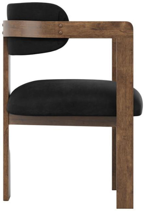 Mai Black Walnut Velvet Fabric Chair