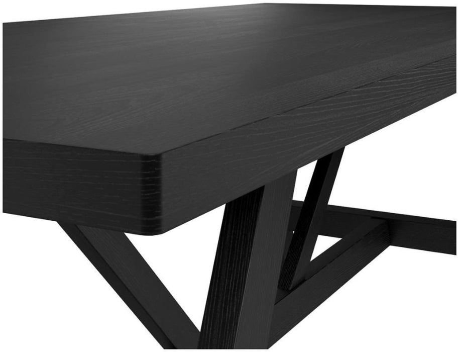 Nantucket Matte Black Oak Veneer Dining Table